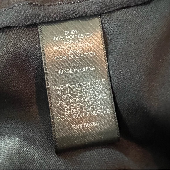 Express Black Fringe Mini Skirt - Picture 7 of 10